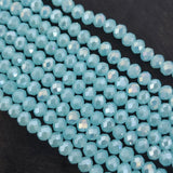6×5 mm Sky Blue AB Crystal Glass Faceted Rondelle Beads | 77–78 Beads Per Line