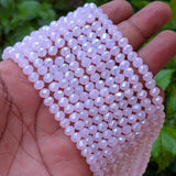 6×5 mm Rose Pink AB Crystal Glass Faceted Rondelle Beads | 77–78 Beads Per Line