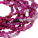 7-11 mm Pink Onyx Natural Gemstone Chip Beads – 48-51 Beads Per String | Semi Precious Beads for Jewelry Making
