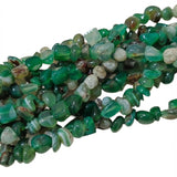 7-11 mm Green Agate Natural Gemstone Chip Beads – 48-50 Beads Per String | Semi Precious Beads for Jewelry Making