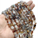 7-11 mm Black Dragon Vein Agate Natural Gemstone Chip Beads – 43-45Beads Per String | Semi Precious Beads for Jewelry Making