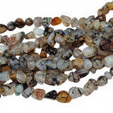 7-11 mm Black Dragon Vein Agate Natural Gemstone Chip Beads – 43-45Beads Per String | Semi Precious Beads for Jewelry Making