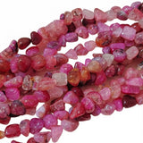 7-11 mm Pink Dragon Vein Agate Natural Gemstone Chip Beads – 45-47 Beads Per String | Semi Precious Beads for Jewelry Making