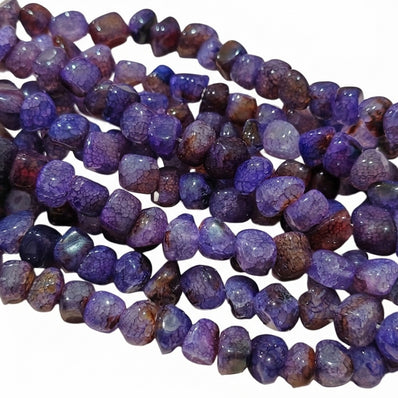 7-11 mm Purple Agate Natural Gemstone Chip Beads – 44-46 Beads Per String | Semi Precious Beads for Jewelry Making
