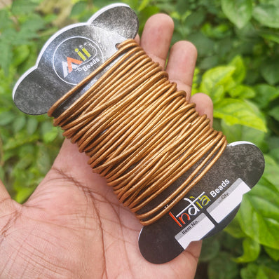 2 MM METTALIC BROWN COLOR LEATHER CORD SOLD BY 5 METER PACK