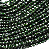 2 mm Green Goldstone (Sunstone) Faceted Round Beads – 185–190 Beads Per String – Semi Precious Gemstone Beads for Jewelry Making