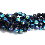 SUPER QUALITY' 8 MM ROUND FACETED DUAL TONE GLASS BEADS' APPROX 40-41 BEADS SOLD BY PER LINE PACK