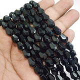 SUPER QUALITY' 11x8 MM PRESSED DROP FACETED GLASS BEADS' APPROX 28-30 BEADS SOLD BY PER LINE PACK