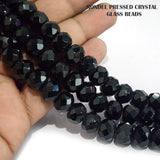 SUPER QUALITY' 12x9 MM PRESSED RONDEL FACETED GLASS BEADS' APPROX 36-38 BEADS SOLD BY PER LINE PACK