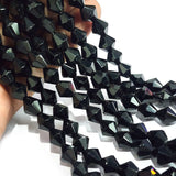 SUPER QUALITY'9 MM BI-CONE FACETED GLASS BEADS' APPROX 42-43 BEADS SOLD BY PER LINE PACK
