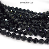 SUPER QUALITY' 8X7 MM DIAMOND CUT FACETED GLASS BEADS' APPROX 43-44 BEADS SOLD BY PER LINE PACK