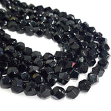 SUPER QUALITY' 8X7 MM DIAMOND CUT FACETED GLASS BEADS' APPROX 43-44 BEADS SOLD BY PER LINE PACK