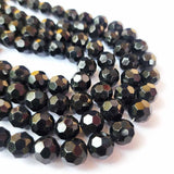 SUPER QUALITY' 12 MM BLACK ONYX IMITATED FACETED GLASS CRYSTAL BEADS' APPROX 28-29 BEADS SOLD BY PER LINE PACK