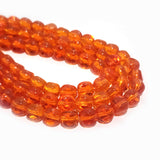 SUPER QUALITY'8 MM FANCY SHAPE ORANGE FIRE POLISHED GLASS BEADS' APPROX 42-43 BEADS SOLD BY PER LINE PACK