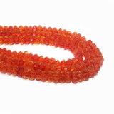 SUPER QUALITY' 4-5 MM RONDEL  HAND FACETED TYRE SHAPE ORANGE FIRE POLISHED GLASS BEADS' APPROX 95-100 BEADS SOLD BY PER LINE PACK