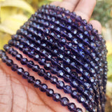 AMETHYST COLOR '6 MM ROUND FACETED SHAPE PURPLE FIRE POLISHED GLASS BEADS' APPROX 56-58 BEADS SOLD BY PER LINE PACK