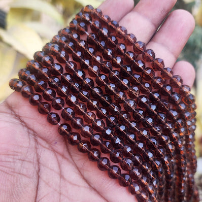 SUPER QUALITY' 6 MM SOFT FACETED SHAPE PURPLE FIRE POLISHED GLASS BEADS' APPROX 54-55 BEADS SOLD BY PER LINE PACK