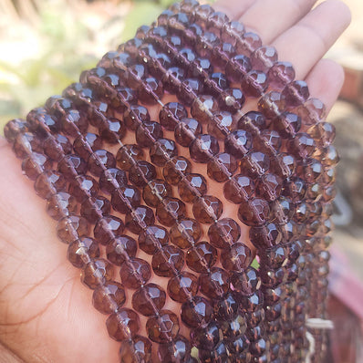 SUPER QUALITY' 10x8 MM RONDEL TYRE SHAPE PURPLE FIRE POLISHED GLASS BEADS' APPROX 42-43 BEADS SOLD BY PER LINE PACK