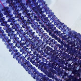 SUPER QUALITY' AMETHYST IMITATED 5X3 MM TYRE HAND FACETED  FIRE POLISHED GLASS BEADS' APPROX 110-112 BEADS SOLD BY PER LINE PACK