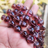 SUPER QUALITY' 15x13 MM APPLE SHAPE PURPLE FIRE POLISHED GLASS BEADS' APPROX 21-22 BEADS SOLD BY PER LINE PACK