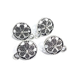 5 PAIR PACK' (10 PIECES) 14x10 MM APPROX' SILVER OXIDIZED EARRING STUD TOPS FOR DIY EARRING MAKING
