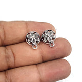 5 PAIR PACK' (10 PIECES) 14x10 MM APPROX' SILVER OXIDIZED EARRING STUD TOPS FOR DIY EARRING MAKING