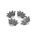 5 PAIR PACK' (10 PIECES) 12x16 MM APPROX' SILVER OXIDIZED EARRING STUD TOPS FOR DIY EARRING MAKING