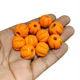 18 mm Orange Carved Round Vintage Trade Glass Beads – Handmade African Trade Beads – 10 Pieces Pack for Jewelry Making