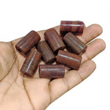 25x15 mm Brown Cylinder Vintage Trade Glass Beads – Handmade African Trade Beads – 10 Pieces Pack for Jewelry Making