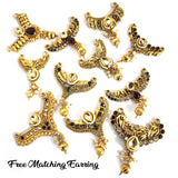 1 PIECE PACK' MANGALSUTRA STYLE GOLD POLISHED PENDANTS WITH FREE MATCHING EARRING