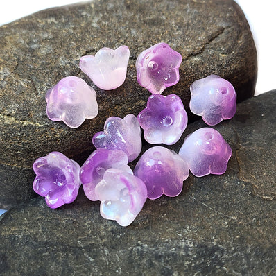 10 Pieces Pack' Adorable little bells Lily of the Valley Glasses Beads caps Crystal lampwork Flower bud