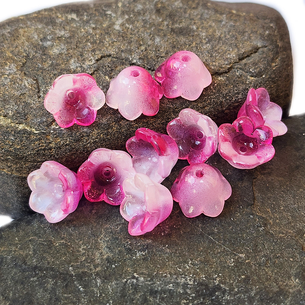 lily flower beads 10 Pieces Pack' Adorable little bells Lily of the Valley Glasses Beads – Madeinindia Beads