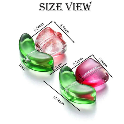 10 PIECES PACK' SMALL CLEAR TULIP GLASS BEADS FOR DIY JEWELLERY HANDMADE CRAFT ACCESORIES