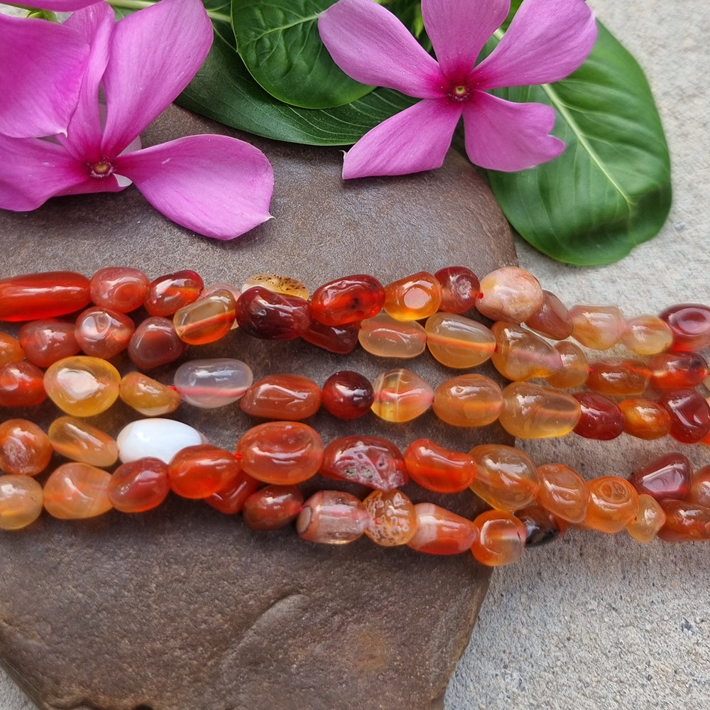 Carnelian Tumble Gemstone beads Sold Per Line about 15.5 inches long