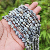 MAP STONE' 9-10 MM' SEMI PRECIOUS BEADS' 15" OVAL SHAPED' 36-39 BEADS APPROX' SOLD BY PER LINE PACK