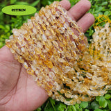 CITRINE ' 7-12 MM' SEMI PRECIOUS BEADS' 15" MINI TUMBLES' 44-46 BEADS APPROX' SOLD BY PER LINE PACK