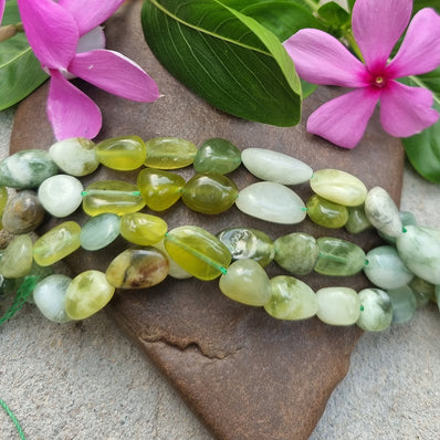 Prehnite Tumble Gemstone beads Sold Per Line about 15.5 inches long