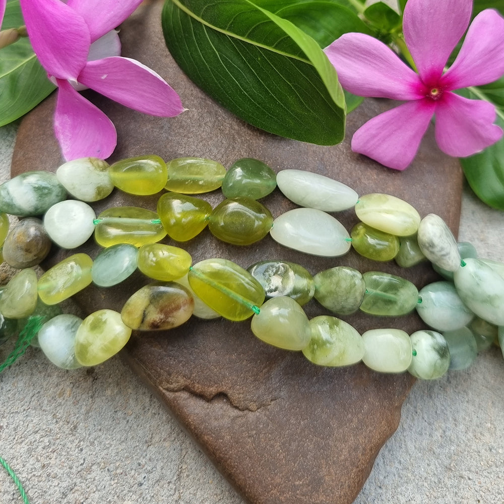 Prehnite Tumble Gemstone beads Sold Per Line about 15.5 inches long