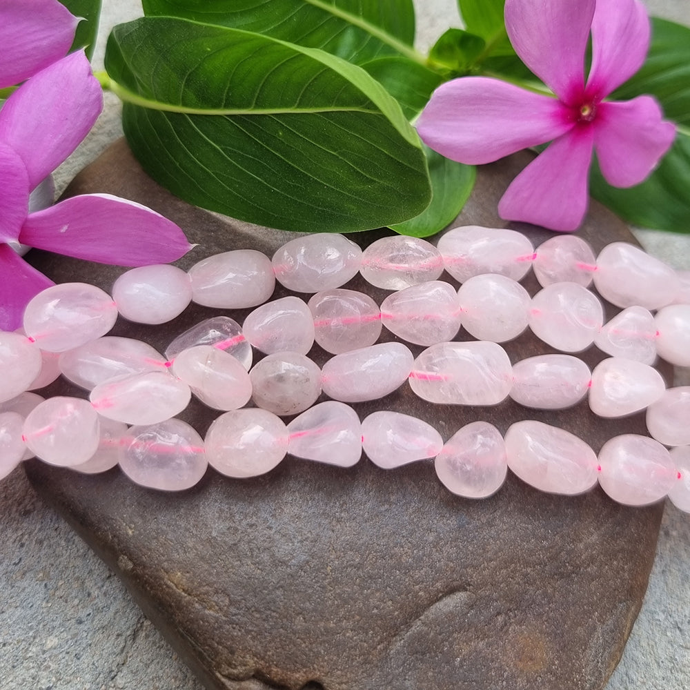 Rose Quartz Tumble Gemstone beads Sold Per Line about 15.5 inches long