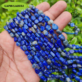 LAPIS LAZULI ' 6-12 MM' SEMI PRECIOUS BEADS' 15" MINI TUMBLES' 52-54 BEADS APPROX' SOLD BY PER LINE PACK