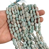 Natural Amazonite Tumble Nugget Beads, Smooth Nugget Pebbles, 45-46 PIECES PACK' Size 9-12mm, Sold Per Strand for Jewelry Making