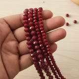 FACTORY OVERSTOCK' 4 LINES COMBO PACK VINATGE MAROON RARE COLOR CRYSTAL TYRE GLASS BEADS