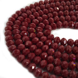 FACTORY OVERSTOCK' 1 LINE PACK 8x6 MM VINATGE MAROON RARE COLOR CRYSTAL TYRE GLASS BEADS