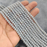 PER LINE 6MM FACETED OPAQUE RONDELLE SHAPED CRYSTAL BEADS, STRAND LENGTH -( APPROXIMATELY 80 BEADS)
