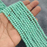 1 LINE/STRING PACK 6x4 MM OPAQUE MINT GREEN CRYSTAL TYRE GLASS BEADS (APPROX BEADS 80-85)