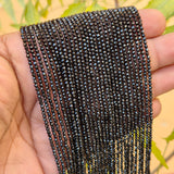 5 LINES PACK' 2 MM MINI HYDRO BLACK BEADS' 14-15 INCHES LONG