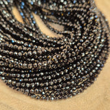 5 LINES PACK' 2 MM MINI HYDRO BLACK BEADS' 14-15 INCHES LONG