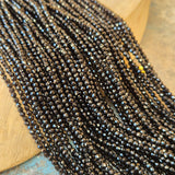 5 LINES PACK' 2 MM MINI HYDRO BLACK BEADS' 14-15 INCHES LONG