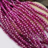 2 Strings, 4X3MM CRYSTAL RONDELLE BEADS, CRYSTAL GLASS BEADS FOR JEWELRY MAKING 1 Line LENGTH is about 41CM, ABOUT 280 Beads in 2 Lines