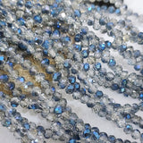 2 Strings, 4X3MM CRYSTAL RONDELLE BEADS, CRYSTAL GLASS BEADS FOR JEWELRY MAKING 1 Line LENGTH is about 41CM, ABOUT 280 Beads in 2 Lines